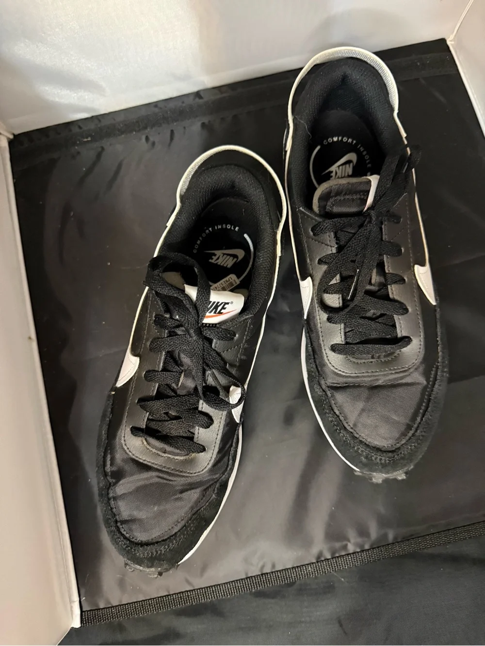 Nike Women’s Waffle Debut Black and White Athletic Sneakers